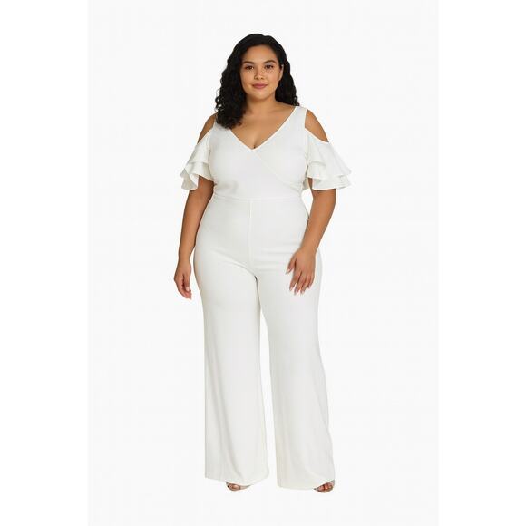 Symphony 2X Ivory Jumpsuit NWT - Picture 1 of 3
